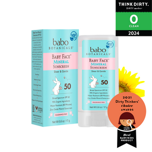 Babo Botanicals - Baby Face Mineral Fragrance Free Sunscreen Stick SPF50