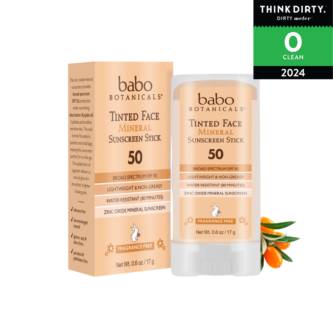 Babo Botanicals - Tinted Facial Mineral Sunscreen Stick SPF50 - Natural Glow